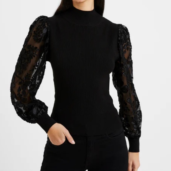 French Connection Balloon Burnout Sleeve Sweater - Picture 6 of 8